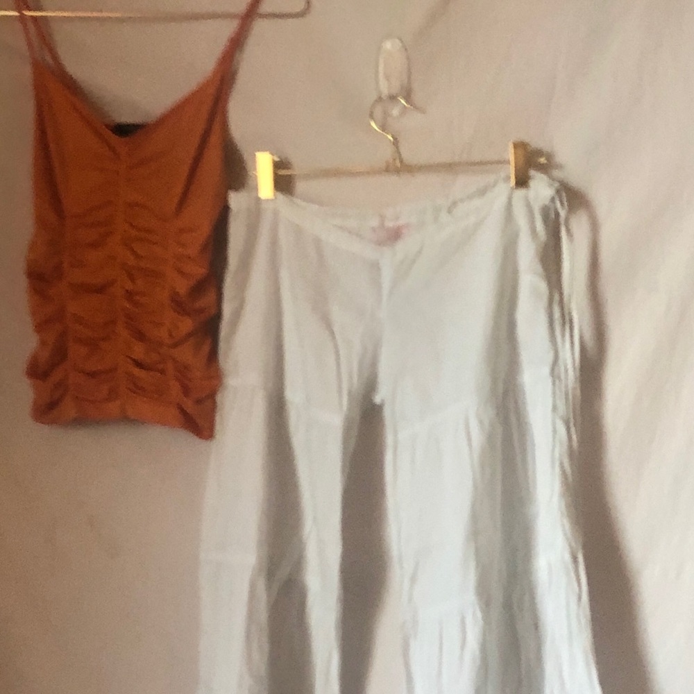 Indah White Bloomers Small with Orange OS tank top